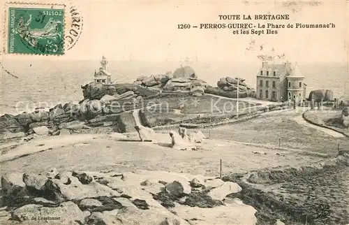 AK / Ansichtskarte Perros Guirec Le Phare de Ploumanach et les Sept Iles Perros Guirec