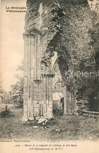 AK / Ansichtskarte Gouarec Ruines de la Chapelle de lAbbaye de Bon Repos Gouarec