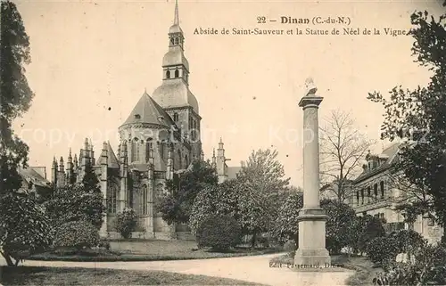 AK / Ansichtskarte Dinan Abside de Saint Sauveur et la Statue de Neel de la Vigne Dinan