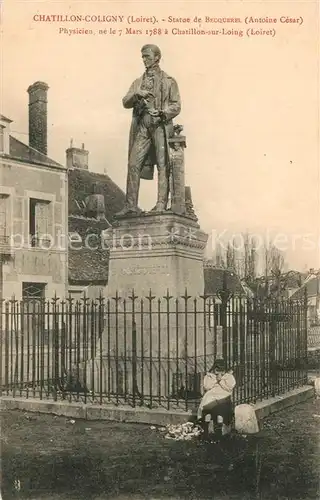 AK / Ansichtskarte Chatillon Coligny Statue de Bequerel Physicien 1788 a Chatillon sur Loing Chatillon Coligny