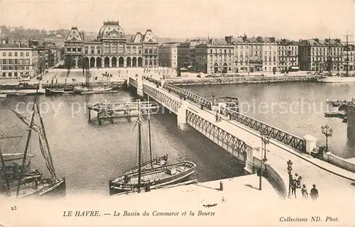AK / Ansichtskarte Le_Havre Le Bassin du Commerce et la Bourse Le_Havre