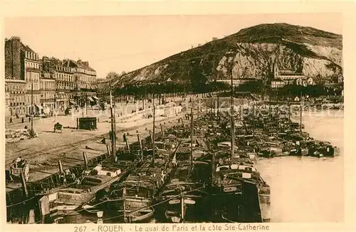 AK / Ansichtskarte Rouen Le quai de Paris et la cote Ste Catherine Rouen