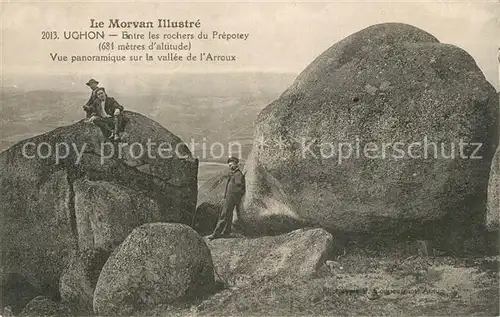 AK / Ansichtskarte Uchon Entre les rochers du Prepotey Vue panoramique sur la vallee de l Arroux Uchon