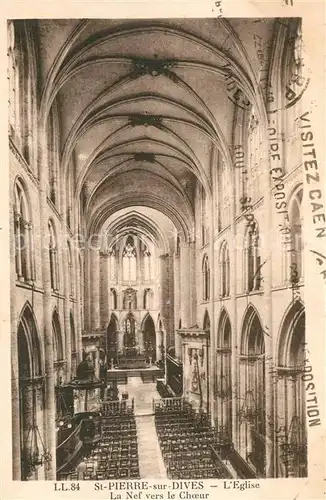 AK / Ansichtskarte Saint Pierre sur Dives Eglise La Nef vers le Choeur Saint Pierre sur Dives