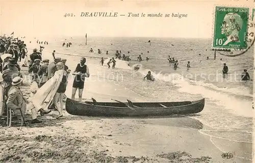 AK / Ansichtskarte Deauville Tot le monde se baigne Deauville