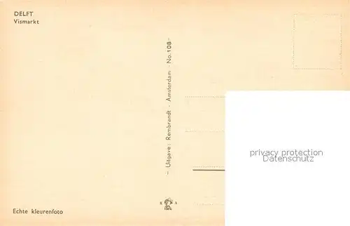 AK / Ansichtskarte Delft Vismarkt Delft