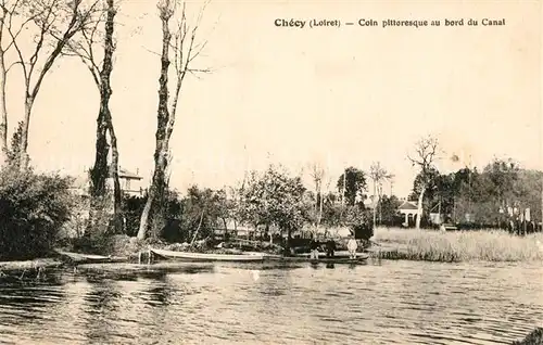 AK / Ansichtskarte Checy Coin pittoresque au bord du Canal Checy