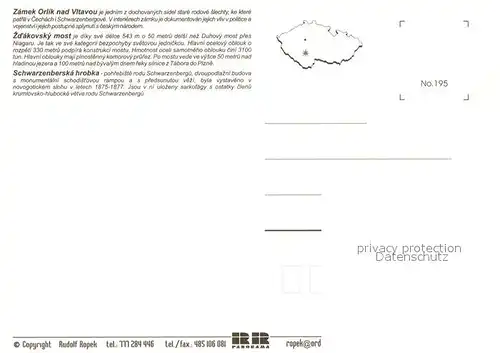 AK / Ansichtskarte Vitavou Zdakovsky Most Zamek Orlik Hrobka Vitavou