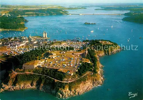 AK / Ansichtskarte Saint Malo_Ille et Vilaine_Bretagne Le Camping de la Cite Aleth La Tour Solidor La Rance Au fond le Barrage de lUsine maremotrice Vue aerienne Saint Malo_Ille et Vilaine