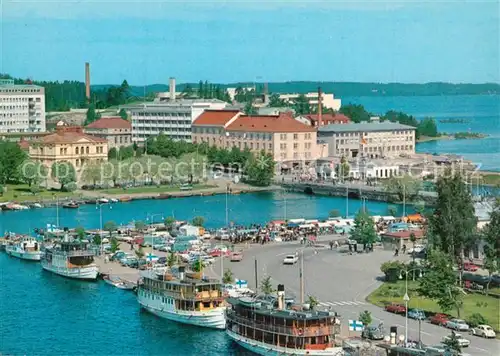 AK / Ansichtskarte Savonlinna Hafen und Markt Savonlinna