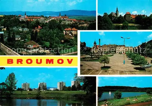 AK / Ansichtskarte Broumov Panorama Bytova vystavba Gymnasium Mirove namesti Rybnik Slegl Broumov
