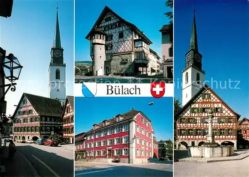 AK / Ansichtskarte Buelach_ZH Kirche Rathaus Brunnen Buelach_ZH