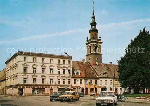 AK / Ansichtskarte Swiebodzice Rynek w glebi wieza kosciola Sw Piotra i Pawla Swiebodzice