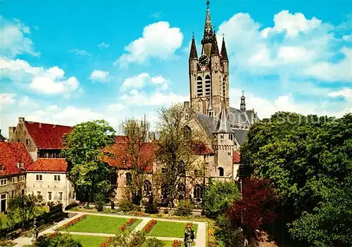 AK / Ansichtskarte Delft Prinsenhof med Oude Kerk Delft
