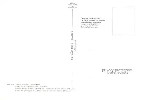AK / Ansichtskarte Vila_Real Chafariz e Palacio dos Correios Vila_Real