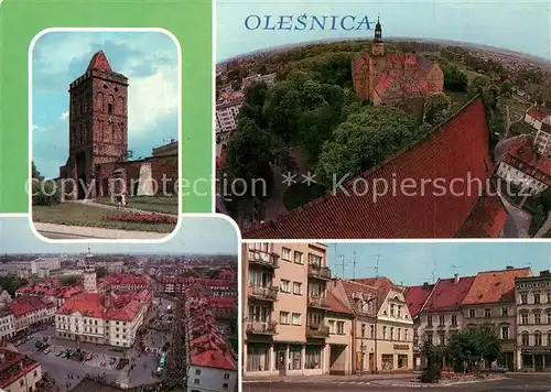 AK / Ansichtskarte Olesnica Pierwotna osada targowa na starozytnym Prawa miejskie nadane Zamek piastowski Oddzial Muzeum Archeologicznego Olesnica