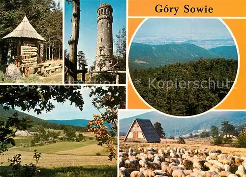 AK / Ansichtskarte Gory_Sowie_Eulengebirge Pasmo gorskie w Sudetach Bastrzycy na zachodzie po Przelecz Srebrna na wschodzie Widok z Kalenicy Krajobraz okolic Sokolca  Gory_Sowie_Eulengebirge