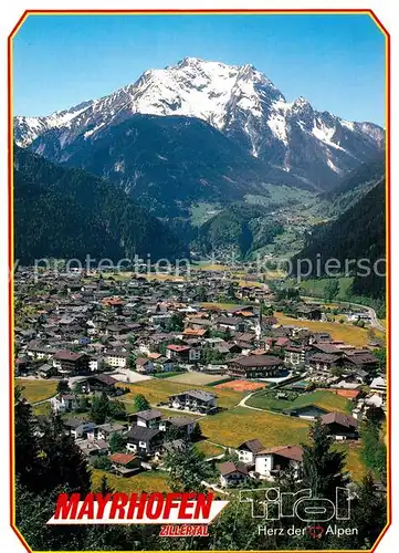 AK / Ansichtskarte Mayrhofen_Zillertal Fliegeraufnahme mit Gruenberg Mayrhofen_Zillertal