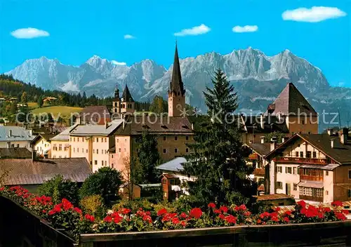 AK / Ansichtskarte Kitzbuehel_Tirol mit Kaisergebirge Kitzbuehel Tirol