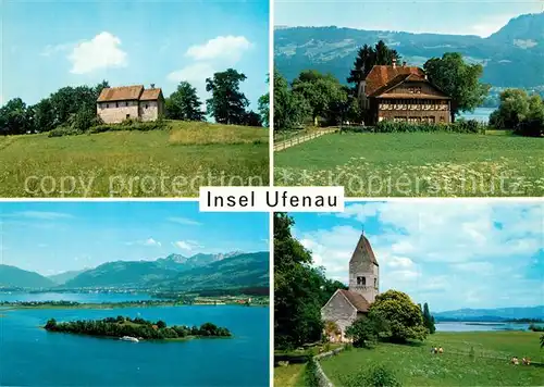 AK / Ansichtskarte Ufenau_Zuerichsee Kapelle Gasthaus Panorama Kirche Ufenau Zuerichsee