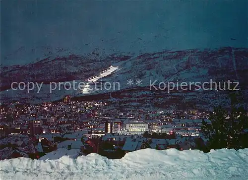 AK / Ansichtskarte Narvik Byen ved natt Narvik