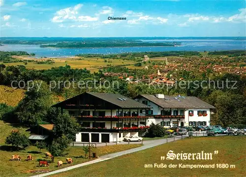 AK / Ansichtskarte Seiseralm_Chiemgau Berggasthof Seiseralm Panorama mit Chiemsee Seiseralm Chiemgau