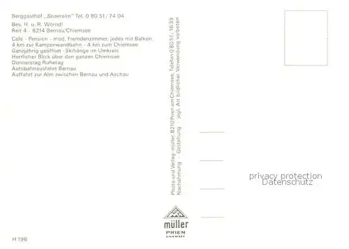 AK / Ansichtskarte Seiseralm_Chiemgau Berggasthof Seiseralm Panorama mit Chiemsee Seiseralm Chiemgau