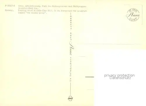 AK / Ansichtskarte Oslo_Norwegen Aftenstemning Parti fra Radhusplassen med Midtgruppen Oslo Norwegen