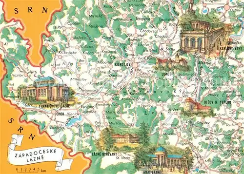 AK / Ansichtskarte Sokolov Gebietskarte von Westboehmischen Kurorten Sokolov