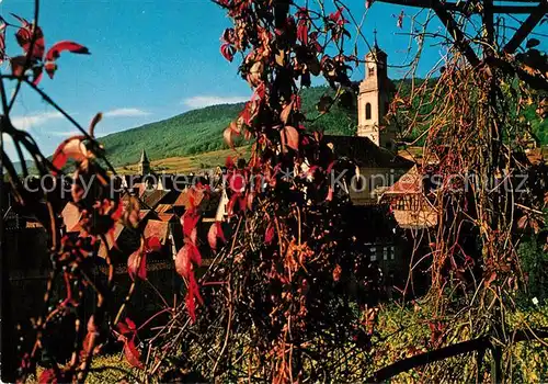 AK / Ansichtskarte Riquewihr_Haut_Rhin mit Schoenenberg Kirche Riquewihr_Haut_Rhin