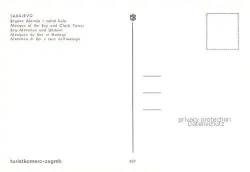 AK / Ansichtskarte Sarajevo Beg Moschee mit Uhrturm Sarajevo