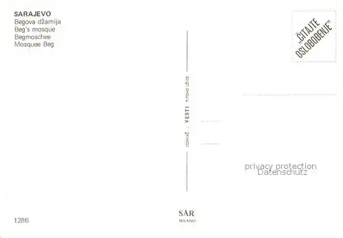 AK / Ansichtskarte Sarajevo Beg Moschee mit Uhrturm Sarajevo