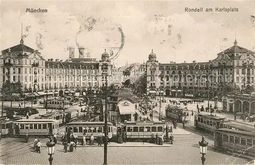 AK / Ansichtskarte Strassenbahn M?nchen Rondell Karlsplatz 