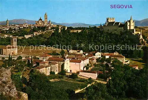 AK / Ansichtskarte Segovia Catedral y Alcazar desde la Fuencisla Segovia