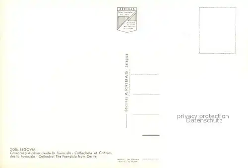 AK / Ansichtskarte Segovia Catedral y Alcazar desde la Fuencisla Segovia