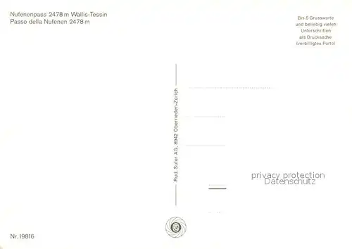 AK / Ansichtskarte Nufenenpass Teilansichten Nufenenpass