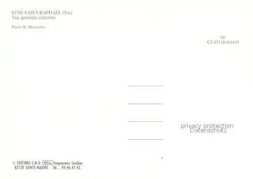 AK / Ansichtskarte Saint Raphael_Var Vue generale aerienne Saint Raphael Var
