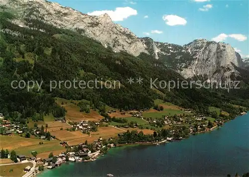 AK / Ansichtskarte Grundlsee_Steiermark Fliegeraufnahme mit Backstein und Totem Gebirge Grundlsee_Steiermark