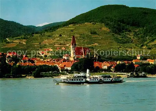 AK / Ansichtskarte Weissenkirchen_Wachau Panorama Fahrgastschiff Weissenkirchen Wachau