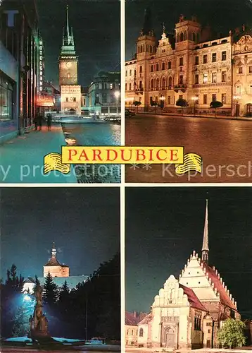 AK / Ansichtskarte Pardubice_Pardubitz Zelena brana Pernatejnske namesti e Zamek Kostel sv Bartolomeje Pardubice Pardubitz