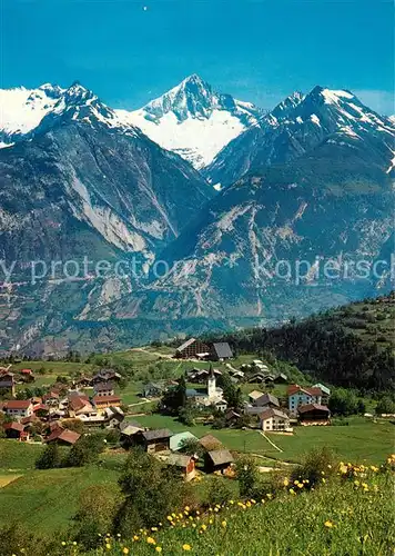 AK / Ansichtskarte Unterbaech mit Bietschorn Unterbaech