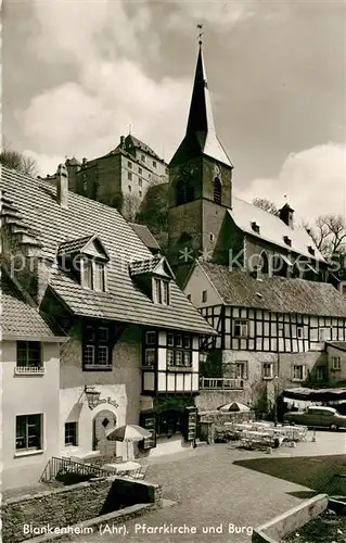 AK / Ansichtskarte Blankenheim_Ahr Pfarrkirche und Burg Altstadt Gasthaus Blankenheim_Ahr