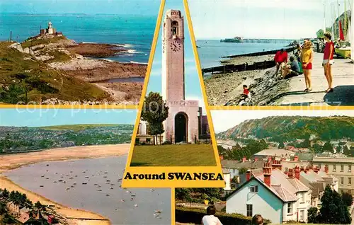 AK / Ansichtskarte Swansea Fliegeraufnahme Strand Promenade Mumbles Head Swansea