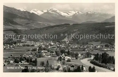AK / Ansichtskarte Spittal_Drau Fliegeraufnahme mit Tauern Spittal Drau
