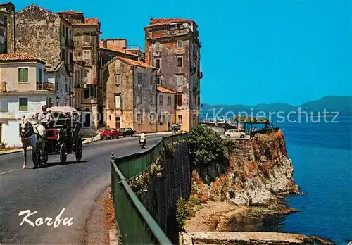 AK / Ansichtskarte Korfu_Corfu Altstadt Pferdekutsche Korfu Corfu