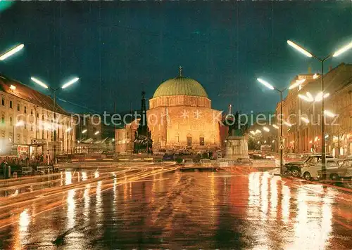 AK / Ansichtskarte Pecs Szechenyi Platz bei Nacht Pecs