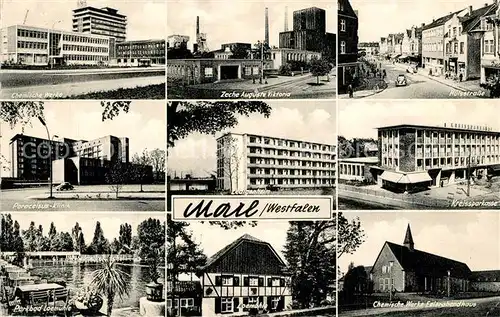 AK / Ansichtskarte Marl_Westfalen Chemische Werke Zeche Auguste Viktoria Klinik Sparkasse Heim Freibad Muehle Feierabendhaus Marl_Westfalen