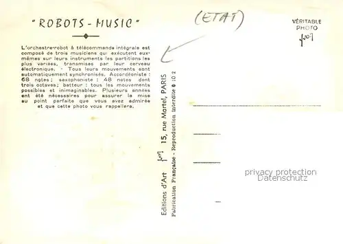 AK / Ansichtskarte Musikanten Roboter Orchestre Robot 