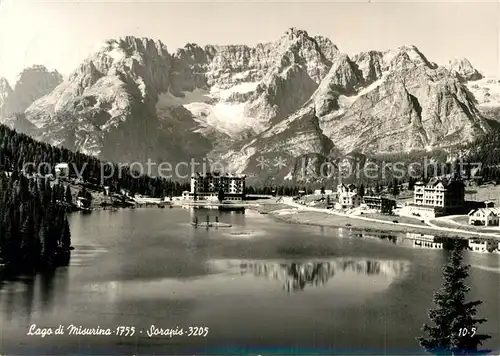 AK / Ansichtskarte Lago_di_Misurina Panorama Berghotels Gebirgspass Sorapis Dolomiten Lago_di_Misurina