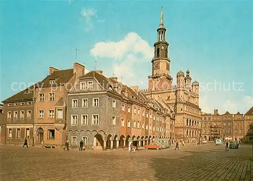 AK / Ansichtskarte Poznan_Posen Stary Rynek renesansowy Ratusz i domki budnicze Poznan Posen
